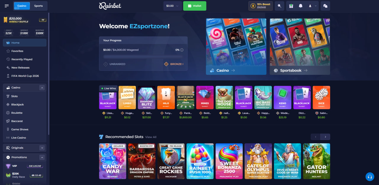 Rainbet — Главная
