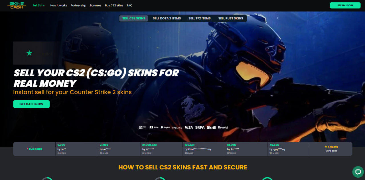 Skins.Cash — Главная